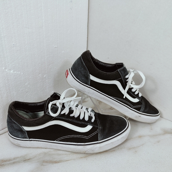 Vans Other - Vans Men's Old Skool Black Suede Canvas Low Skate Shoes Sneakers, Sz 10